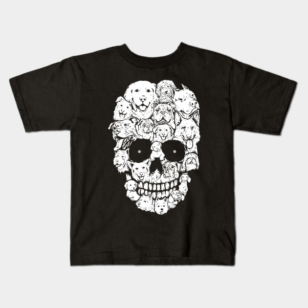 Dogs skull Kids T-Shirt by TeeAbe